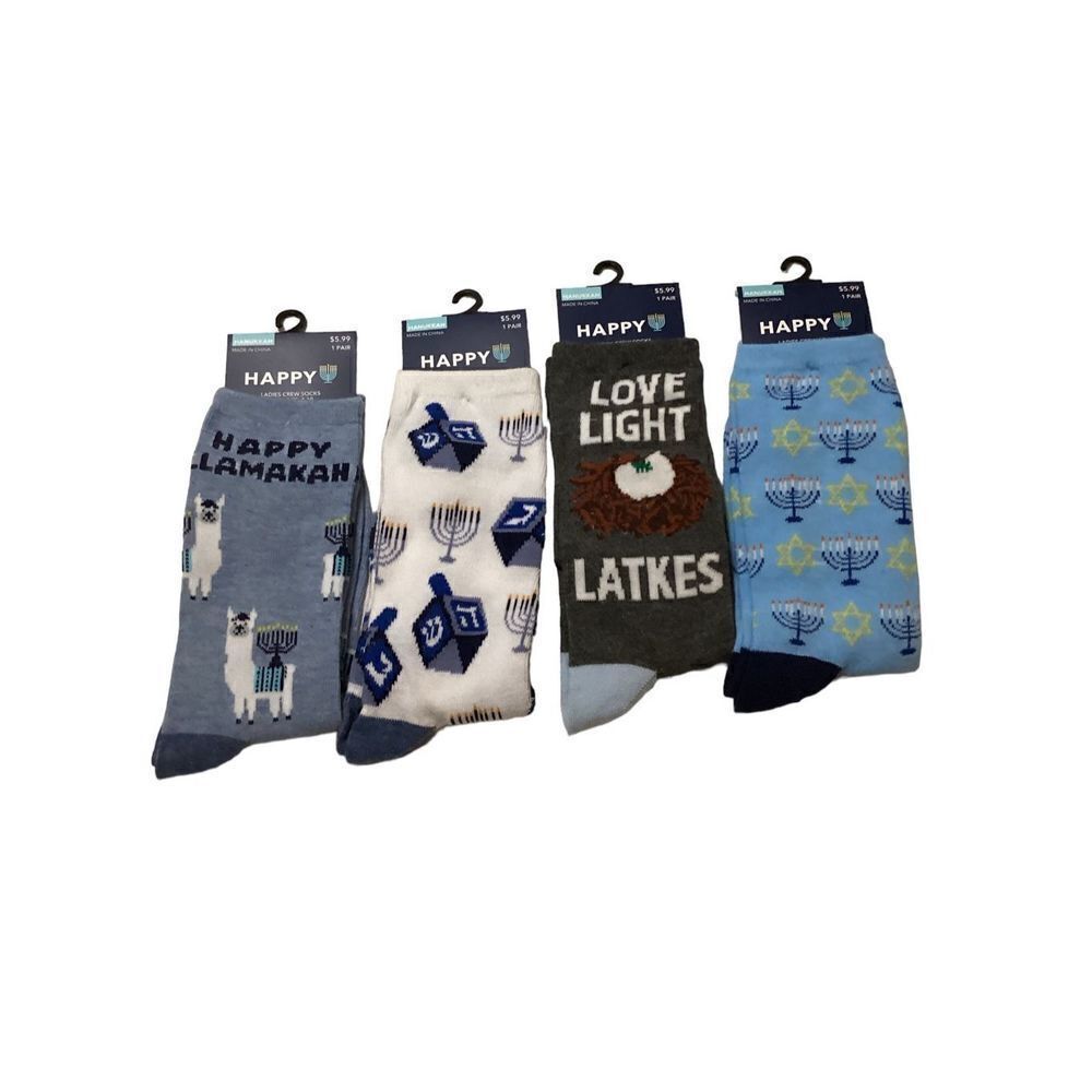 NWT Hanukkah Crew Socks Shoe Size 4 to 10